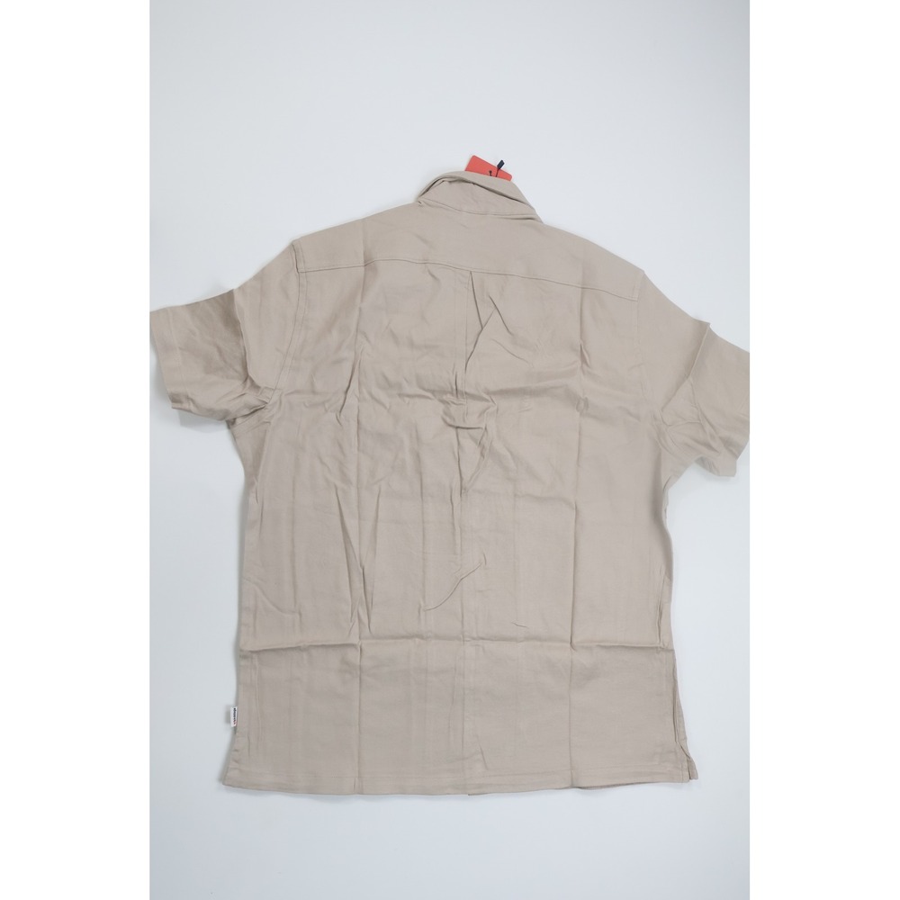 Birddogs Tech Linen Shirt Camp Collar Large Beige Linen Blend Casual Summer - Picture 2 of 5
